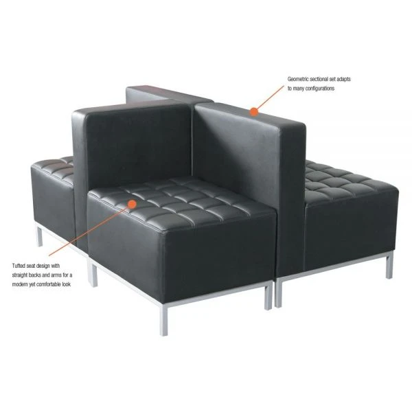 Alera QUB Series Corner Sectional, 26.38w X 26.38d X 30.5h, Black 5 Alera QUB Series Corner Sectional, 26.38w X 26.38d X 30.5h, Black - Image 5