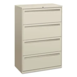 HON 700 Series Four-Drawer Lateral File, Letter/Legal/A4, 36w X 18d, Light Gray