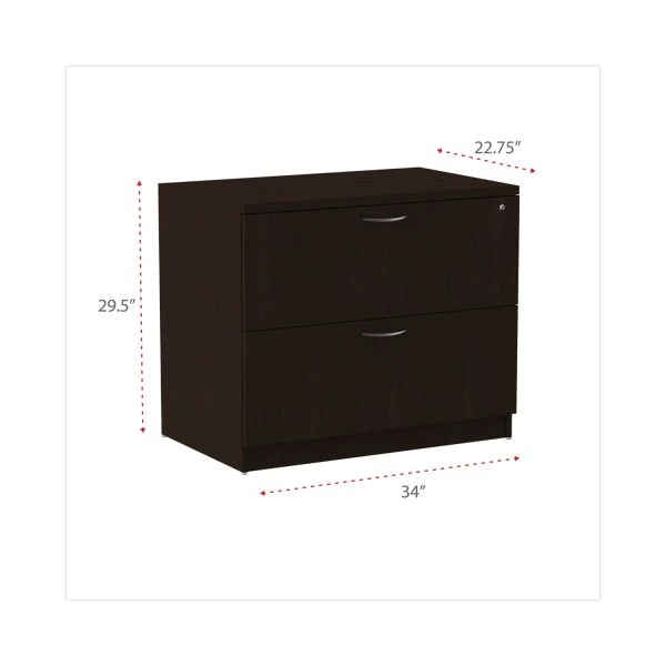 Alera Valencia Series Lateral File, 2 Legal/Letter-Size File Drawers, Espresso, 34" X 22.75" X 29.5" 3 Alera Valencia Series Lateral File, 2 Legal/Letter-Size File Drawers, Espresso, 34" X 22.75" X 29.5" - Image 3