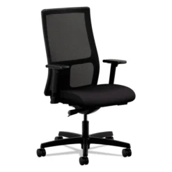 HON Ignition Series Mesh Mid-Back Work Chair, Supports Up To 300 Lb, 17.5" To 22" Seat Height, Black