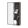 Bestar Aquarius Bookcase With Sliding Door - Bark Gray & White