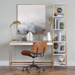 Lamont 20.75" Tall Table Lamp With Metal Shade In Brass/Brass -office furniture sale f5cebc3dc14d9d924e8d8718c71dd124af