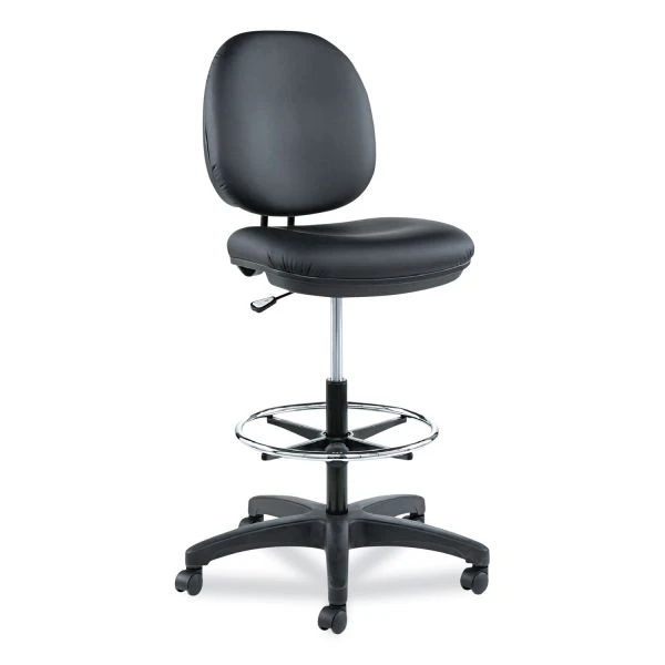 Alera Interval Series Swivel Task Stool, Supports Up To 275 Lb, 23.93" To 34.53" Seat Height, Black Faux Leather 1 Alera Interval Series Swivel Task Stool, Supports Up To 275 Lb, 23.93" To 34.53" Seat Height, Black Faux Leather