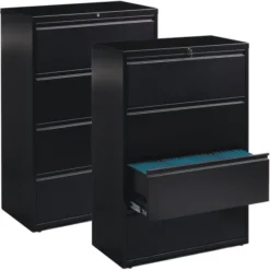 Lorell 4 Drawer Lateral File Cabinet, Letter/Legal/A4, 36" Wide, Black -office furniture sale f6289ba5032b83cd5f233b5da672fb65d5