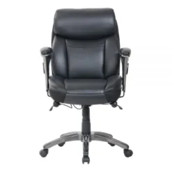 Serta Smart Layers Siena Bonded Leather Mid-Back Manager's Chair, Black -office furniture sale f62ba4f642e4e5e450e10e2ceaf7b3bd05