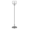 Tatum Globe & Stem Floor Lamp With Glass Shade In Brushed Nickel/Seeded