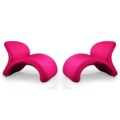 Rosebud Accent Chair In Fuchsia (Set Of 2)