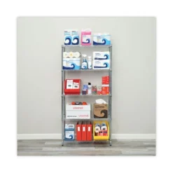 Alera Residential Wire Shelving, Five-Shelf, 36w X 14d X 72h, Silver -office furniture sale f6d05cb5990d981faa940c7ac857893d79