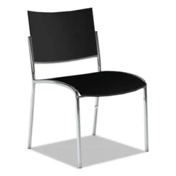 Safco Mayline Escalate Stacking Chair, Plastic Back/Seat, Black, 4 Chairs/Carton