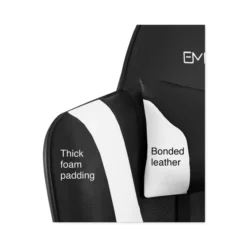 Emerge Vartan Bonded Leather Gaming Chair, Supports Up To 275 Lbs, White/Black Seat, White/Black Back, Black Base -office furniture sale f70117d4f17d2a22f4528c6a07ebb54d81