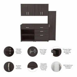Bush Business Furniture Universal 72W 5 Piece Modular Storage Set With Floor And Wall Cabinets In Storm Gray 13 Bush Business Furniture Universal 72W 5 Piece Modular Storage Set With Floor And Wall Cabinets In Storm Gray -office furniture sale f7202be894a488deb5b51316a50bf1db23