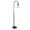 Sara 70" Tall Floor Lamp With Glass Shade In Blackened Bronze/Seeded