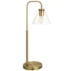 Henderson 27" Tall Arc Table Lamp With Glass Shade In Brass/Clear