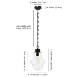 Annie 9.13" Wide Pendant With Glass Shade In Blackened Bronze/Clear 10 Annie 9.13" Wide Pendant With Glass Shade In Blackened Bronze/Clear -office furniture sale f7c60af036151b95070afd7c72a28d03bd