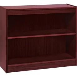 Lorell Panel End 2-Shelf Hardwood Veneer Bookcase