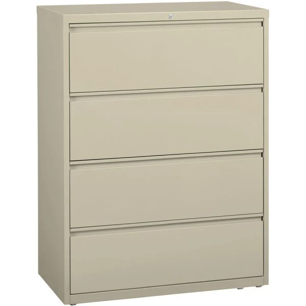 Lorell 4 Drawer Lateral File Cabinet, Letter/Legal/A4, 42" Wide, Putty 1 Lorell 4 Drawer Lateral File Cabinet, Letter/Legal/A4, 42" Wide, Putty