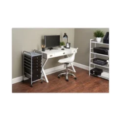 Advantus Portable Drawer Organizer, Metal, 1 Shelf, 6 Drawers, 13" X 15.38" X 32.13", Matte Gray/Smoke -office furniture sale f875bc1297aed5fb27bfe8e18d9f0e63e9