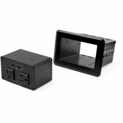 StarTech.com Conference Table Power Center, 2x UL Certified 120V AC Outlets, 2x USB (BC 1.2), Recessed Desk Power Strip/Charging Station
