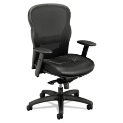 HON Wave Mesh High-Back Task Chair, Supports Up To 250 Lb, 19.25" To 22" Seat Height, Black