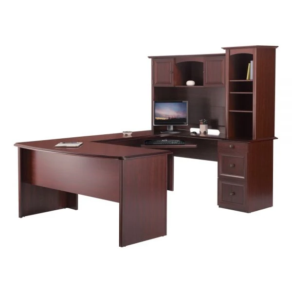 Broadstreet 65”W Hutch For U-Shaped Desk, Cherry 2 Broadstreet 65”W Hutch For U-Shaped Desk, Cherry - Image 2