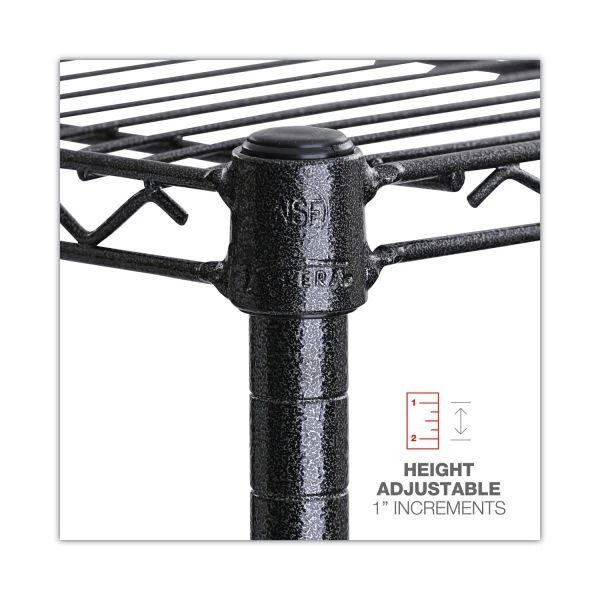 Alera NSF Certified 6-Shelf Wire Shelving Kit, 48w X 18d X 72h, Black Anthracite 6 Alera NSF Certified 6-Shelf Wire Shelving Kit, 48w X 18d X 72h, Black Anthracite - Image 6