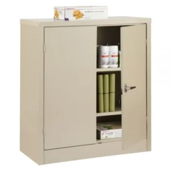 Steel Storage Cabinet, 3 Shelves, 42"H X 36"W X 18"D, Putty
