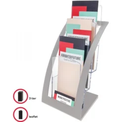 Deflecto 3-Tier Literature Holder, Leaflet Size, 6.75w X 6.94d X 13.31h, Silver 15 Deflecto 3-Tier Literature Holder, Leaflet Size, 6.75w X 6.94d X 13.31h, Silver -office furniture sale f9fb939f0b6505dfd842425ef5e6d45bf2
