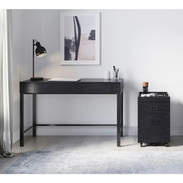 Brezio 19"D Vertical 2-Drawer Mobile File Cabinet, Black 4 Brezio 19"D Vertical 2-Drawer Mobile File Cabinet, Black - Image 4