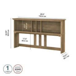 Bush Furniture Salinas 60W Hutch For L Shaped Desk In Reclaimed Pine -office furniture sale fb63a860afd61725130b40ce3a86e95c60