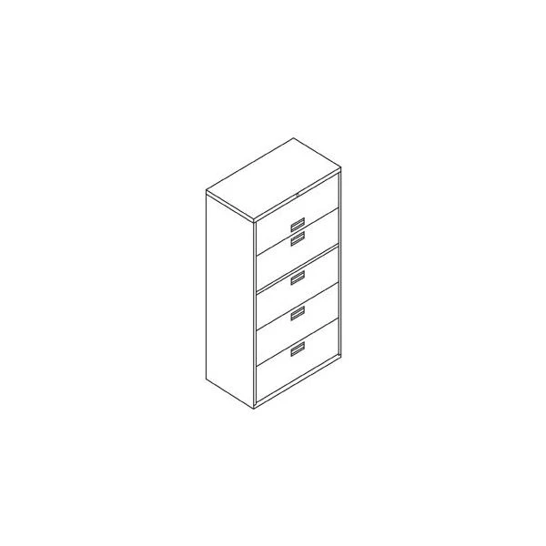 HON 600 Series Five-Drawer Lateral File, Letter/Legal/A4, 36w X 18d, Light Gray 2 HON 600 Series Five-Drawer Lateral File, Letter/Legal/A4, 36w X 18d, Light Gray - Image 2