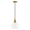 Ida 9.5" Wide Pendant With Glass Shade In Brass/Clear
