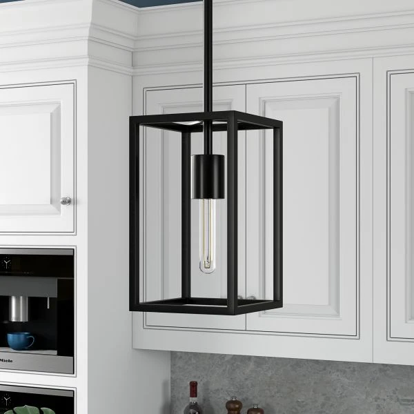 Cuadro 6" Wide Open-Framed Pendant In Blackened Bronze/No Shade 5 Cuadro 6" Wide Open-Framed Pendant In Blackened Bronze/No Shade - Image 5