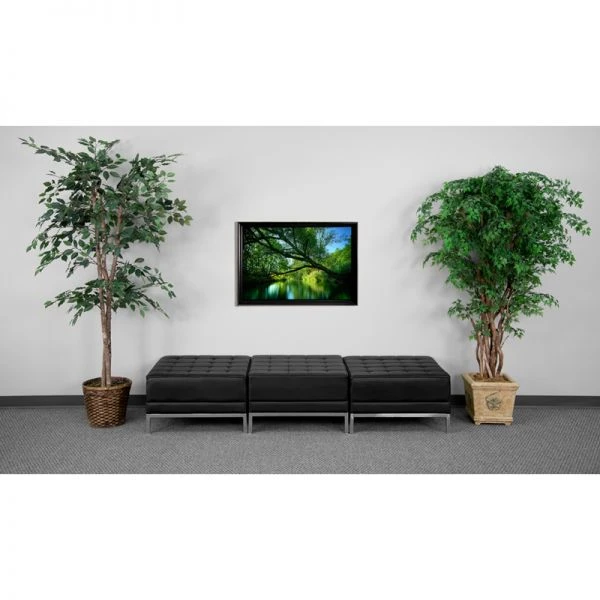 HERCULES Imagination Series Black LeatherSoft Three Seat Bench 2 HERCULES Imagination Series Black LeatherSoft Three Seat Bench - Image 2