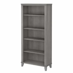 Bush Furniture Somerset Tall 5 Shelf Bookcase In Platinum Gray