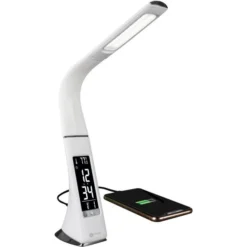 OttLite Thrive LED Desk Lamp With Clock And Sanitizing -office furniture sale fd29c57fc40f8a9d93f7503b96d4ea23f9
