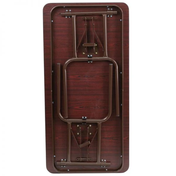 Frankie 4-Foot Mahogany Melamine Laminate Folding Banquet Table 2 Frankie 4-Foot Mahogany Melamine Laminate Folding Banquet Table - Image 2