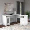 Bush Furniture Cabot 60W L Shaped Computer Desk In White