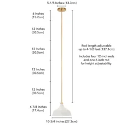 Mackenzie 10.75" Wide Pendant With Metal Shade In Matte White/Brass/Matte White -office furniture sale fd6d70fbbc9169d5454706a27d7a6b9204