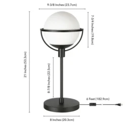 Cieonna 21" Tall Globe & Stem Table Lamp With Glass Shade In Blackened Bronze/Clear -office furniture sale fda0ecf2a3f35438b45688c2b862e1ebad