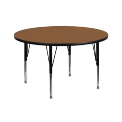 Flash Furniture 42'' Round Activity Table With Oak Thermal Fused Laminate Top And Height Adjustable Preschool Legs
