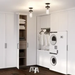 Langdon 5" Wide Semi Flush Mount With Glass Shade In Blackened Bronze/Clear -office furniture sale fe03b4303ee805403a5c806c13dc252253