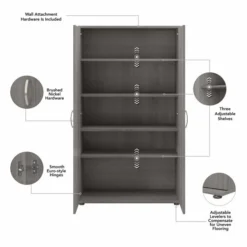 Bush Business Furniture Universal Tall Storage Cabinet With Doors And Shelves In Platinum Gray -office furniture sale fe040889231b3203a2d08b9f010be1a880