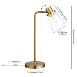 Granville 21" Tall Table Lamp With Glass Shade In Brass/Clear -office furniture sale fe7adfb934710bc1c2935346dd9d86a2fd