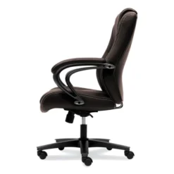 HON HVL402 Series Executive High-Back Chair, Supports Up To 250 Lb, 17" To 21" Seat Height, Brown Seat/Back, Black Base -office furniture sale fe8b542556eceba4f285782845666f3442