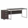 Bush Business Furniture Hybrid 60W X 30D Computer Table Desk With 3 Drawer Mobile File Cabinet In Storm Gray