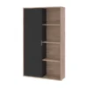 Bestar Aquarius Bookcase With Sliding Door - Rustic Brown & Graphite