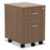 Alera Valencia Series Mobile Pedestal, Left/Right, 2-Drawers: Box/File, Legal/Letter, Modern Walnut, 15.88" X 19.13" X 22.88"