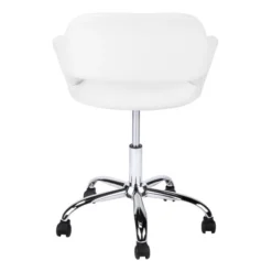 Monarch Specialties Office Chair, Adjustable Height, Swivel, Ergonomic, Armrests, Computer Desk, Work, White Leather Look, Chrome Metal, Contemporary, Modern -office furniture sale fefa291a548a5687507dbf5a59582f3d9b