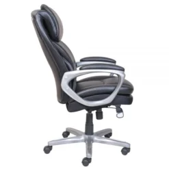 Serta Smart Layers Arlington AIR Ergonomic Bonded Leather High-Back Executive Chair, Black/Silver -office furniture sale ff21c10a319acaafa51c793a32a0e0b4c6