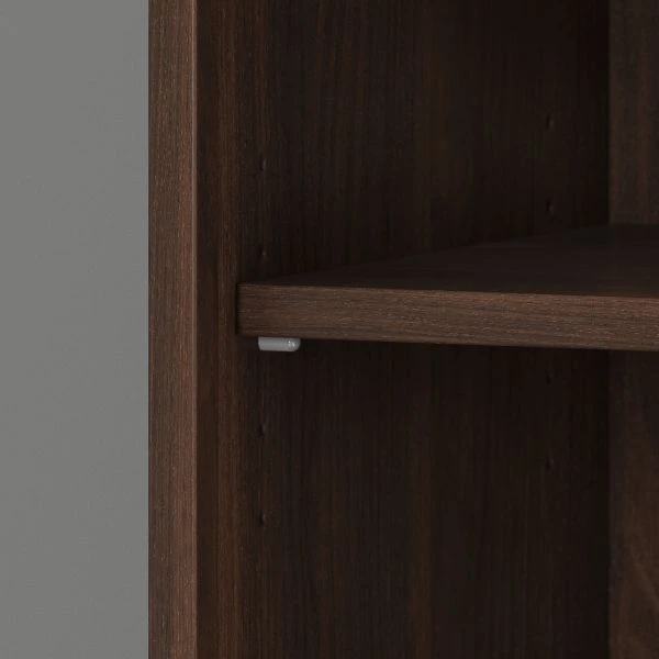 Bush Business Furniture Hybrid Tall 5 Shelf Bookcase In Black Walnut 4 Bush Business Furniture Hybrid Tall 5 Shelf Bookcase In Black Walnut - Image 4